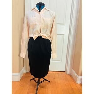 Women's Size 10 Black Pencil Skirt - Jones New York - 100% Wool